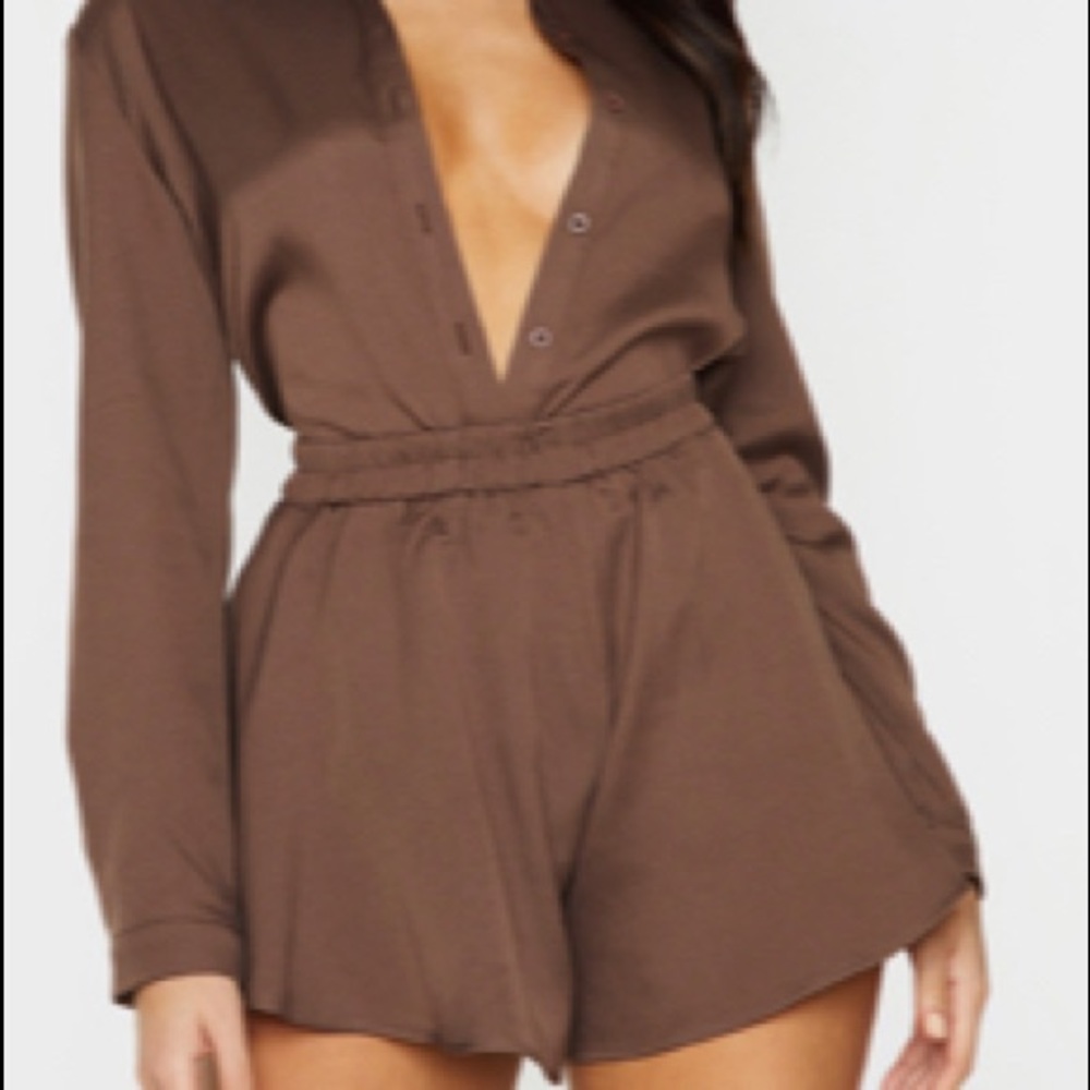 Mocha short and button up set